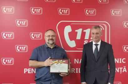 Diplome de onoare și mulțumire pentru angajații Serviciului 112, cu ocazia Zilei Independenței