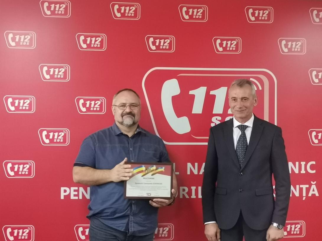 Diplome de onoare și mulțumire pentru angajații Serviciului 112, cu ocazia Zilei Independenței